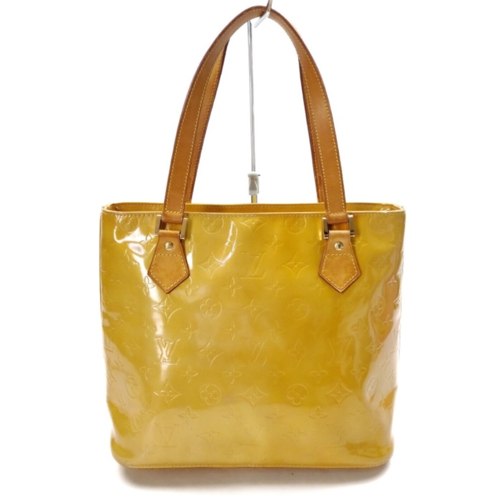 Louis Vuitton Vernis Houston Tote Yellow LV Leather Shoulder Bag